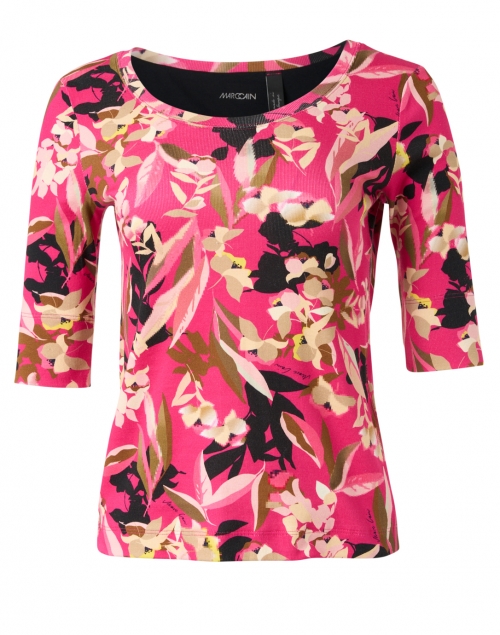 Product image - Marc Cain - Pink Floral Print Stretch Cotton Top