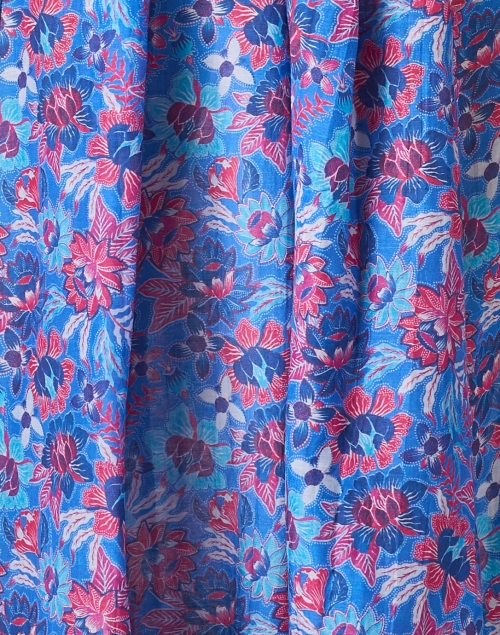 Fabric image - Chufy - Tosh Blue Print Cotton Silk Dress 