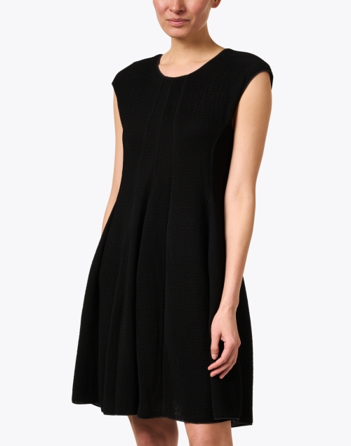 Front image - Emporio Armani - Black Ribbed Dress