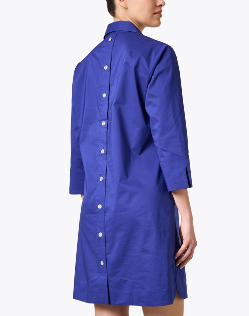 Back image - Hinson Wu - Aileen Marine Blue Cotton Dress