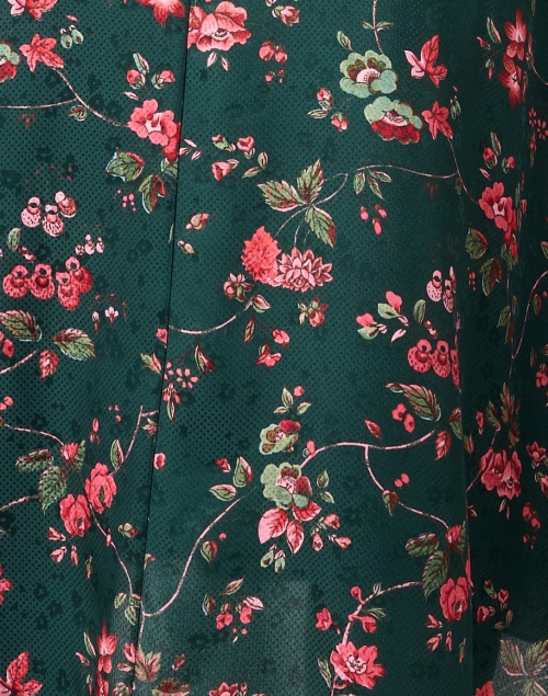 Fabric image - L.K. Bennett - Angelica Green Floral Silk Dress
