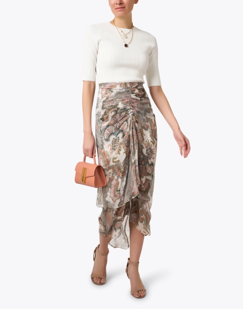 Sira Multi Print Silk Skirt