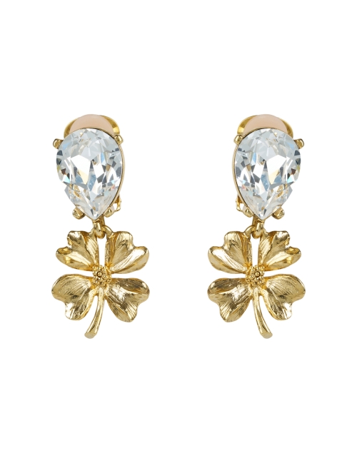 Product image - Oscar de la Renta - Crystal Clover Drop Clip Earrings