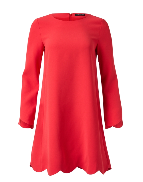 Product image - Tara Jarmon - Ruoda Red Crepe Scalloped Dress
