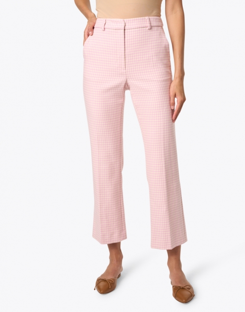 Front image - Weekend Max Mara - Libro Pink and Yellow Houndstooth Pant