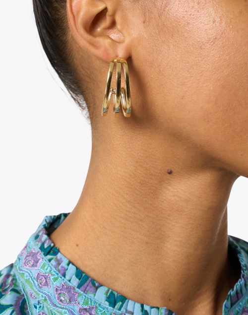 Cerceau Gold Multi Strand Hoop Earrings