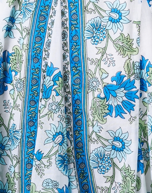 Fabric image - Juliet Dunn - Godet Blue and White Print Cotton Dress