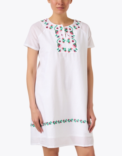 Front image - Ro's Garden - Norah White Floral Embroidered Dress