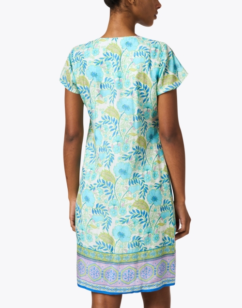 Back image - Bella Tu - Turquoise Print Dress