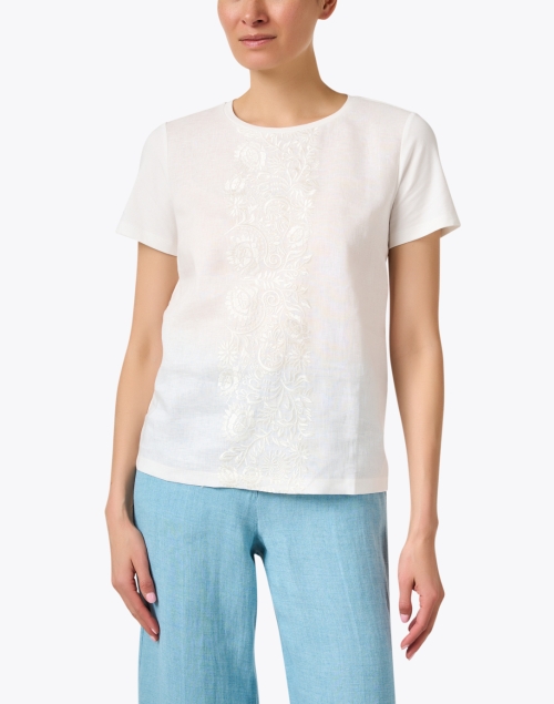 Front image - Weekend Max Mara - Magno White Embroidered Top
