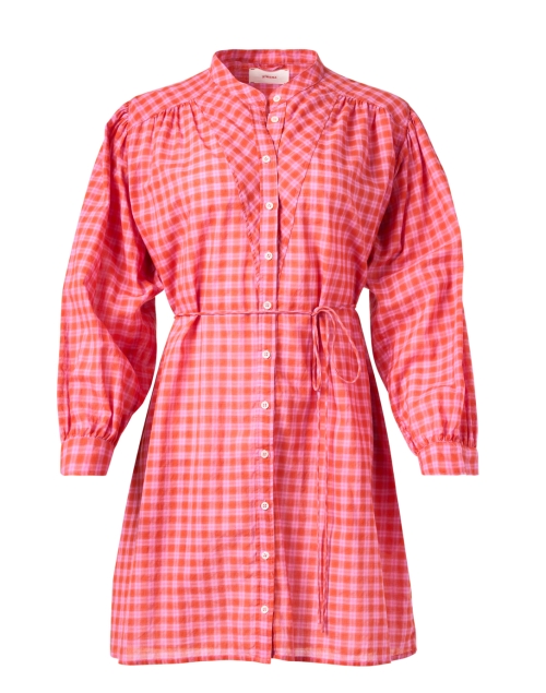 Product image - Xirena - Winnie Orange and Pink Check Shirt Dress