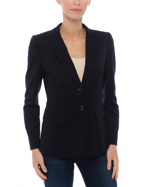 Front image - Marc Cain - Navy Jersey Knit Blazer