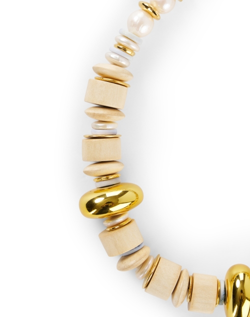 Front image - Lizzie Fortunato - Interval Wood and Gold Necklace