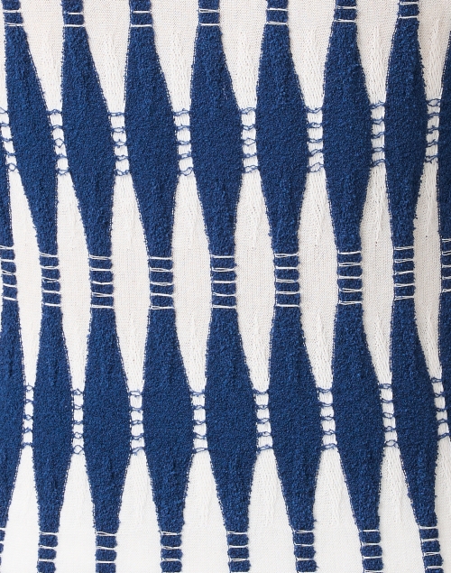 Fabric image - Lafayette 148 New York - Blue and White Intarsia Sweater
