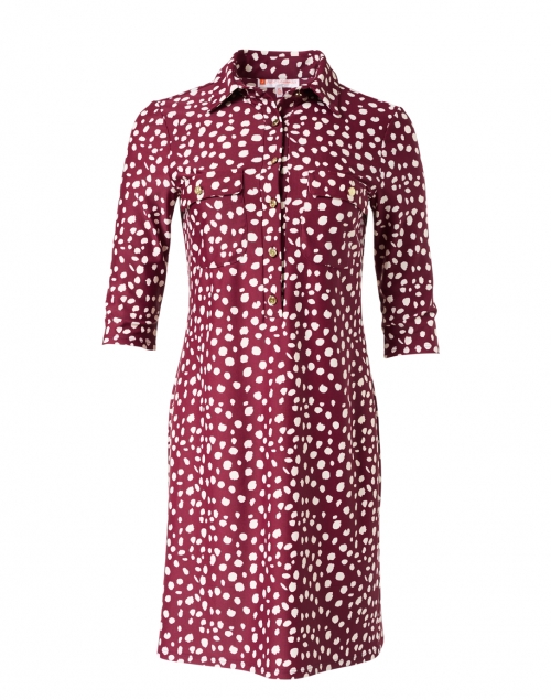 Jude Connally - Sloane Merlot Spot Print Shirt Dress 