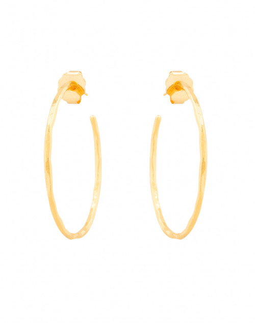 Product image - Nest - Gold Thin Hammered Hoop Earrings