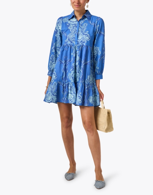 Romy Blue Printed Cotton Dress