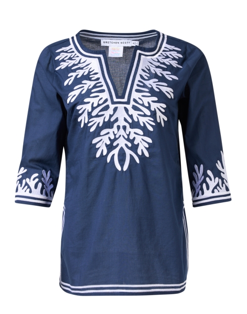Product image - Gretchen Scott - Navy Reef Embroidered Cotton Poplin Tunic