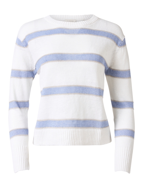 Product image - Kinross - White and Blue Striped Linen Sweater