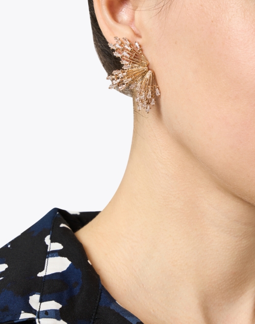 Look image - Anton Heunis - Crystal and Gold Clip Stud Earrings