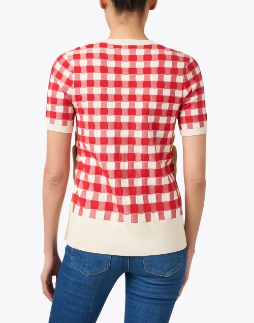 Back image - Joseph - Red and White Gingham Sweater