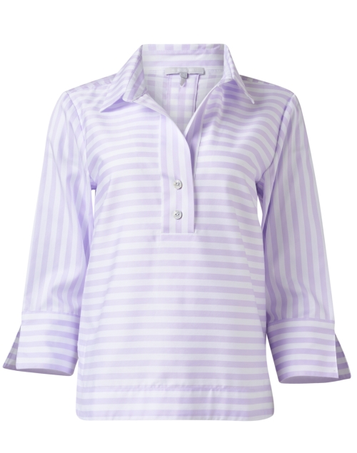 Product image - Hinson Wu - Aileen Lavender Striped Cotton Top