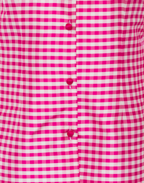 Connie Roberson - Rita Pink and White Gingham Silk Top