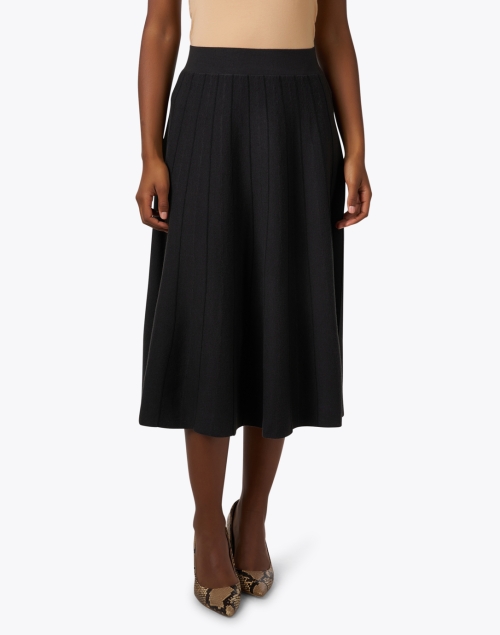 Front image - TSE Cashmere - Charcoal Grey Ribbed Skirt