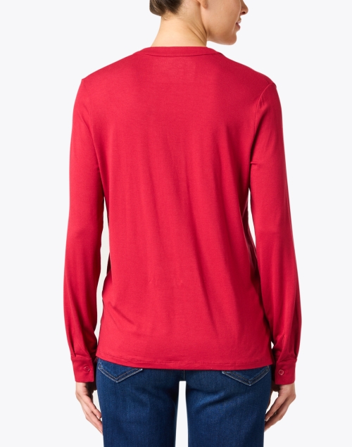 Back image - Majestic Filatures - Pink Soft Touch Henley Top