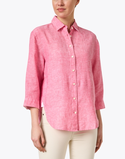 Front image - Hinson Wu - Halsey Pink Linen Shirt