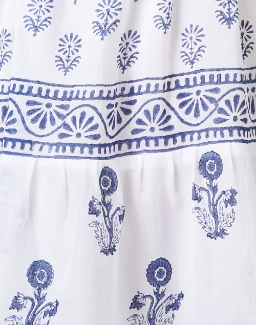 Fabric image - Bella Tu - Ophelia White and Navy Print Dress