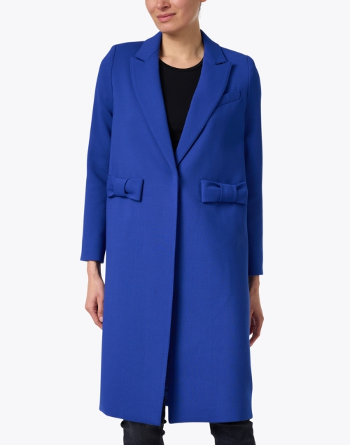 Front image - Smythe - Cobalt Blue Stretch Wool Coat