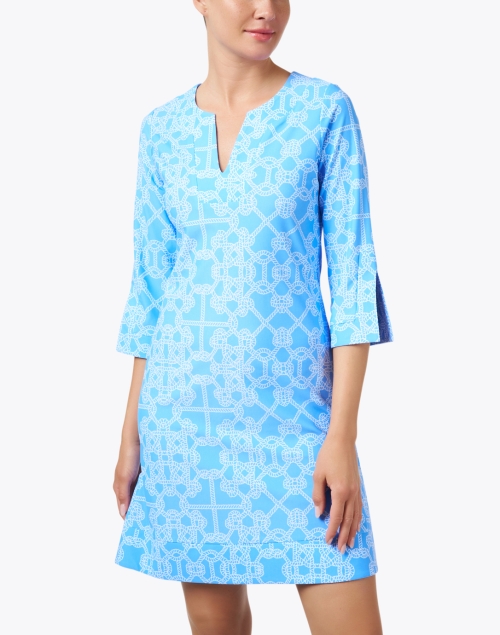 Front image - Jude Connally - Megan Blue Knot Print Dress