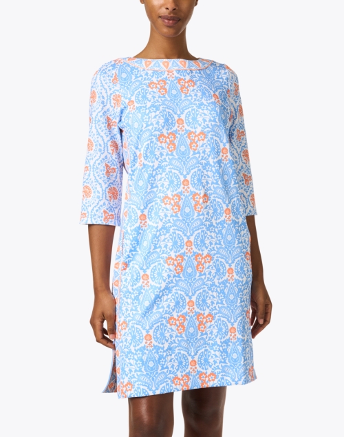 Front image - Gretchen Scott - Blue and Orange East India Print Dress