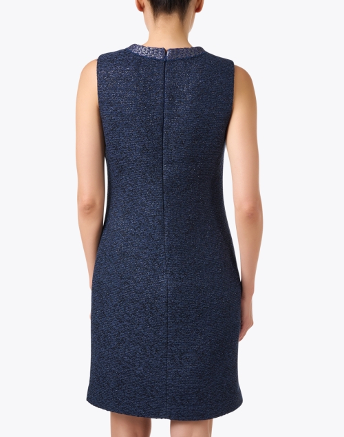 Back image - St. John - Blue Lurex Tweed Dress