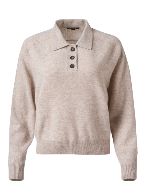 Product image - Repeat Cashmere - Sand Cashmere Henley Sweater