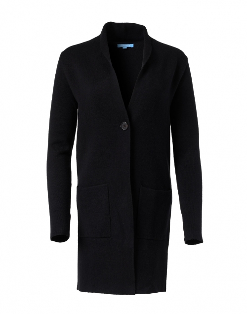 Burgess - Harper Black Cotton Cashmere Cardigan Coat
