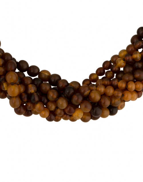 Front image - Kenneth Jay Lane - Brown Horn Beaded Necklace