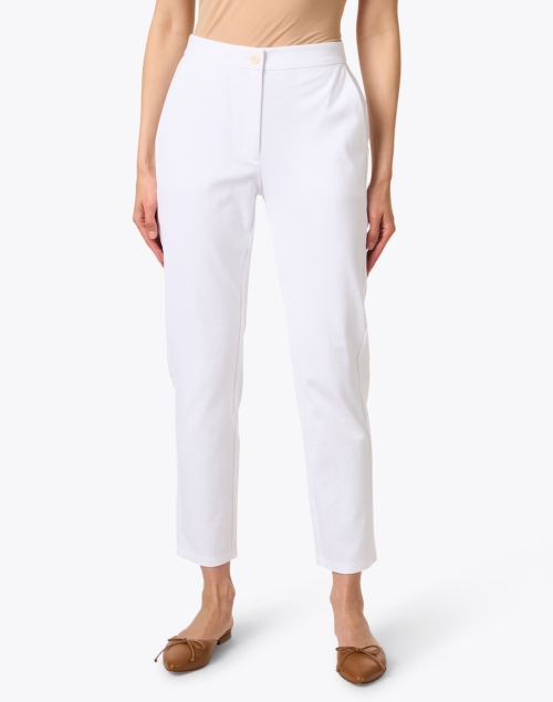 Front image - Eileen Fisher - White High Waisted Ankle Pant