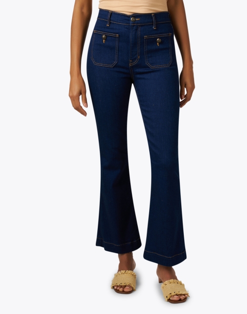 Front image - Veronica Beard - Carson Blue Ankle Flare Jean