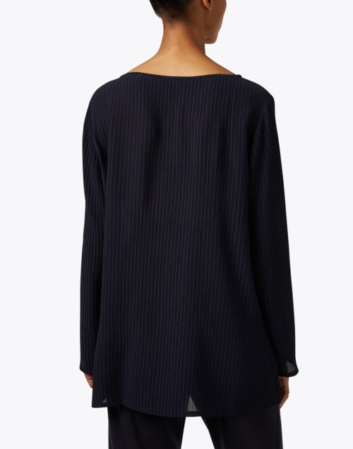 Back image - Eileen Fisher - Navy Silk Tunic Top