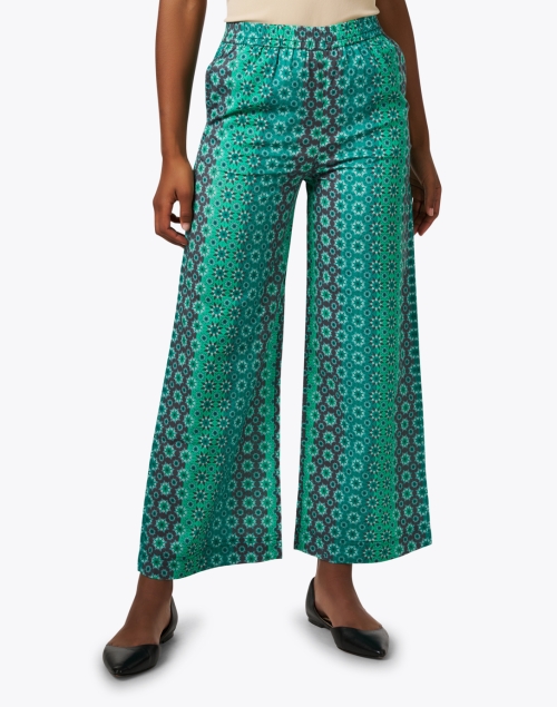 Front image - Ro's Garden - Gabrielle Green Print Pant