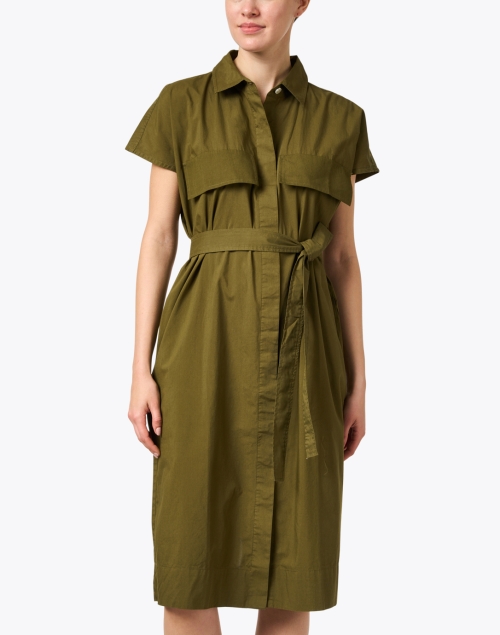 Front image - Hinson Wu - Jodi Olive Green Cotton Dress
