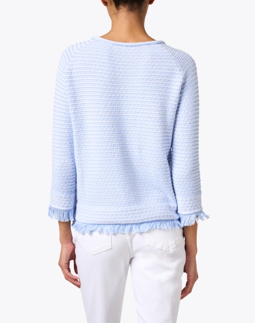 Back image - Kinross - Blue Cotton Textured Sweater
