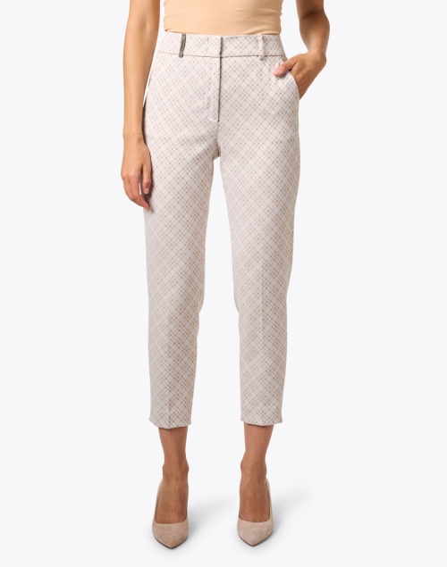 Front image - Peserico - Beige Jacquard Stretch Cotton Pant