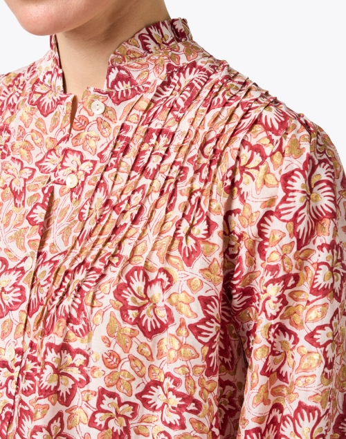 Extra_1 image - Oliphant - Red and Gold Print Cotton Silk Blouse
