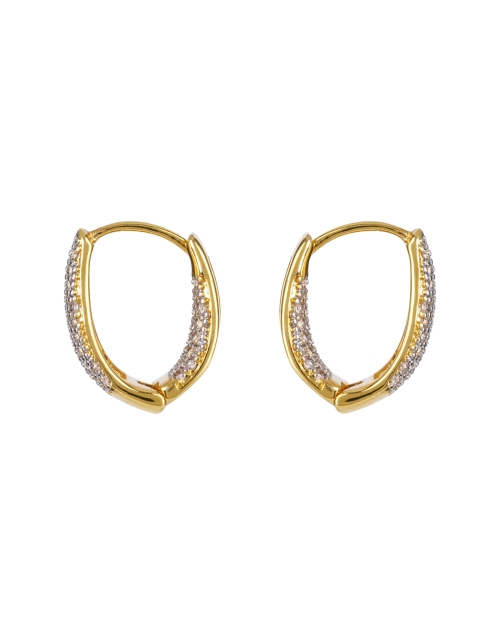 Front image - FALLON - Armure Gold Pavé Mini Hinge Hoops