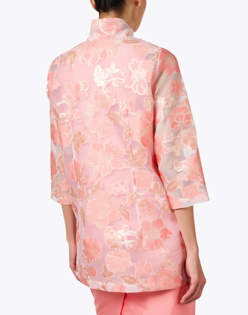 Back image - Connie Roberson - Rita Pink Floral Sheer Silk Topper