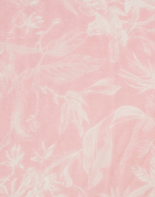 Fabric image - Franco Ferrari - Pink and White Hand Painted Floral Cashmere Scarf