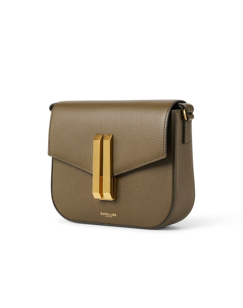 Front image - DeMellier - Mini Vancouver Olive Green Leather Crossbody Bag